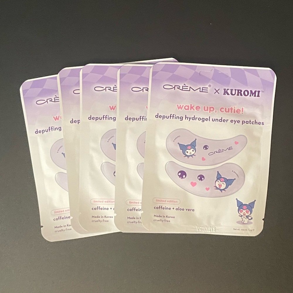 LOT OF CREME SHOP KUROMI SANRIO DEPUFFING HYDROGEL UNDER EYE PATCHES